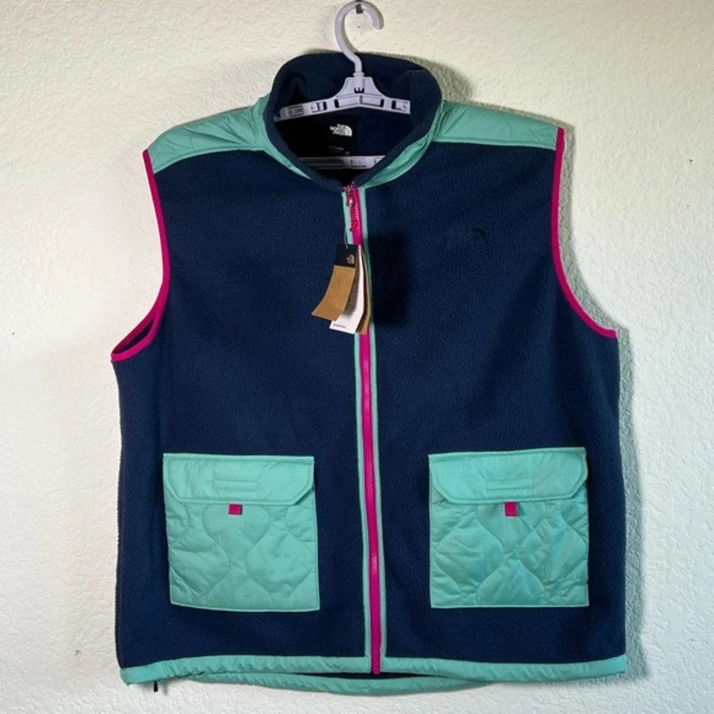 NEW The North Face Men's The Royal Arch Fleece Vest Blue‎ / Green 2XL MSRP $149